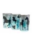 Metallic Tealight Candle Holders "Horses"