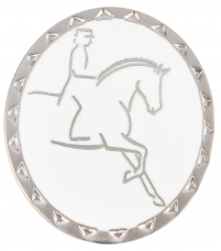 RUBIN ROSS Brooch "Dressage Rider", matt silver