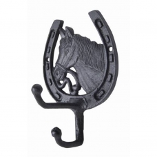 Cast iron bridle hook, Horse Head