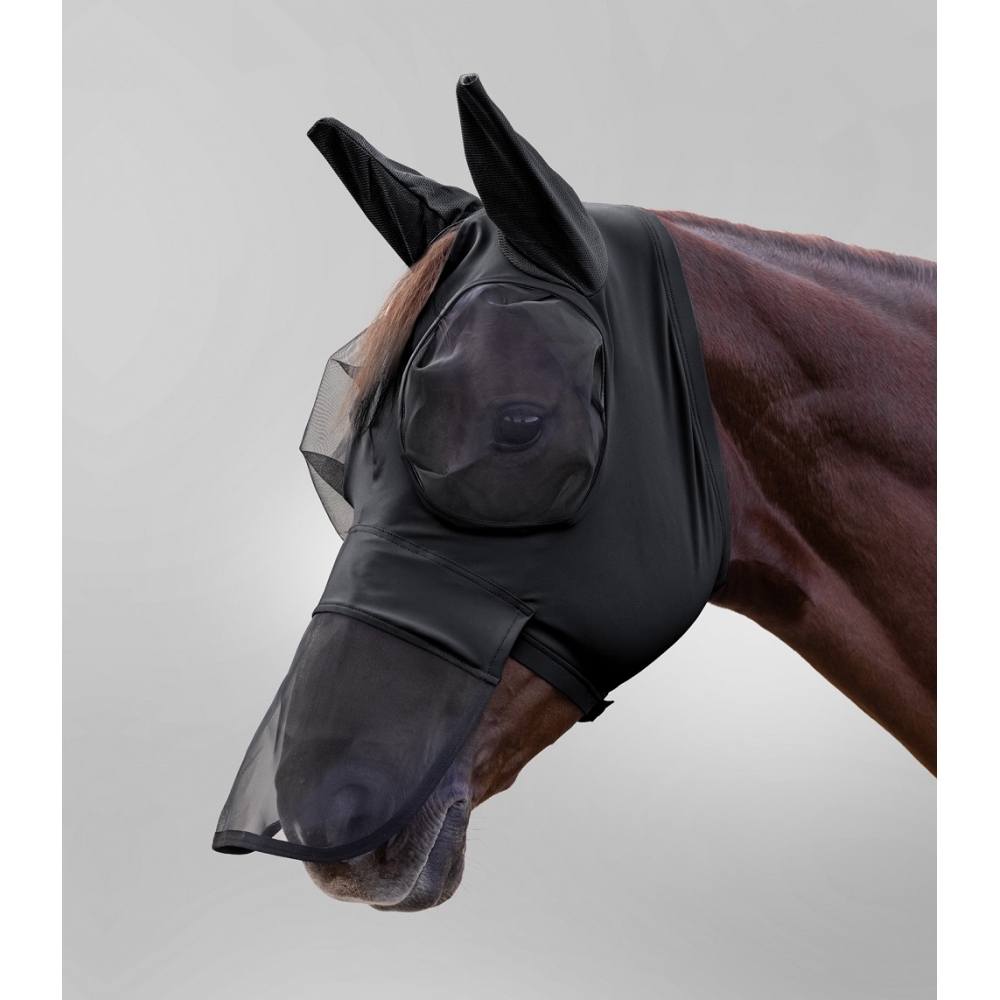 Puck fly mask with nose protection Puck fly mask with nose protection