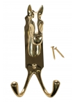 Horse head with two hooks, brass