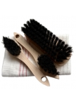 Haas Mini Wooden Shoe Care Set with Horsehair Blend