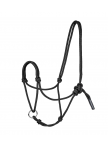 Knotted halter with movable ring Knotted halter with movable ring