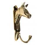 Horse head with two hooks, brass Horse head with two hooks, brass