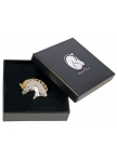 Brooch "Horse Head", gold and silver