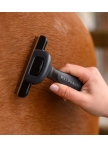 Shedding comb with plastic grip, L
